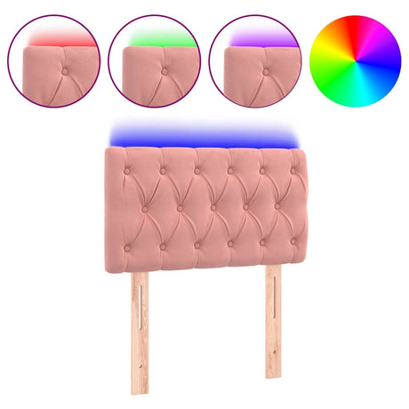 Vidaxl hoofdbord led 80x7x78 88 cm fluweel roze