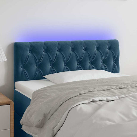 Vidaxl hoofdbord led 90x7x78 88 cm fluweel donkerblauw