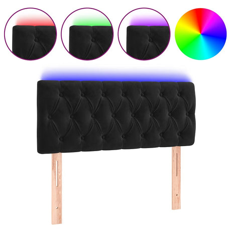 Vidaxl hoofdbord led 100x7x78 88 cm fluweel zwart