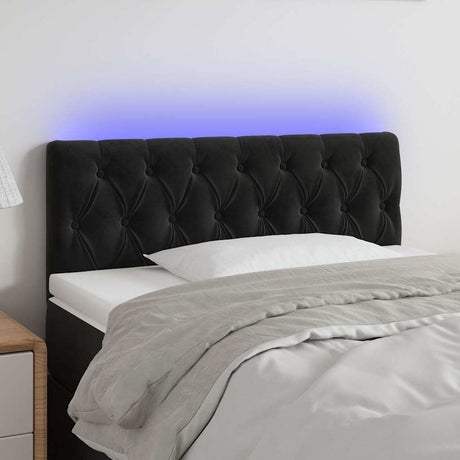 Vidaxl hoofdbord led 100x7x78 88 cm fluweel zwart