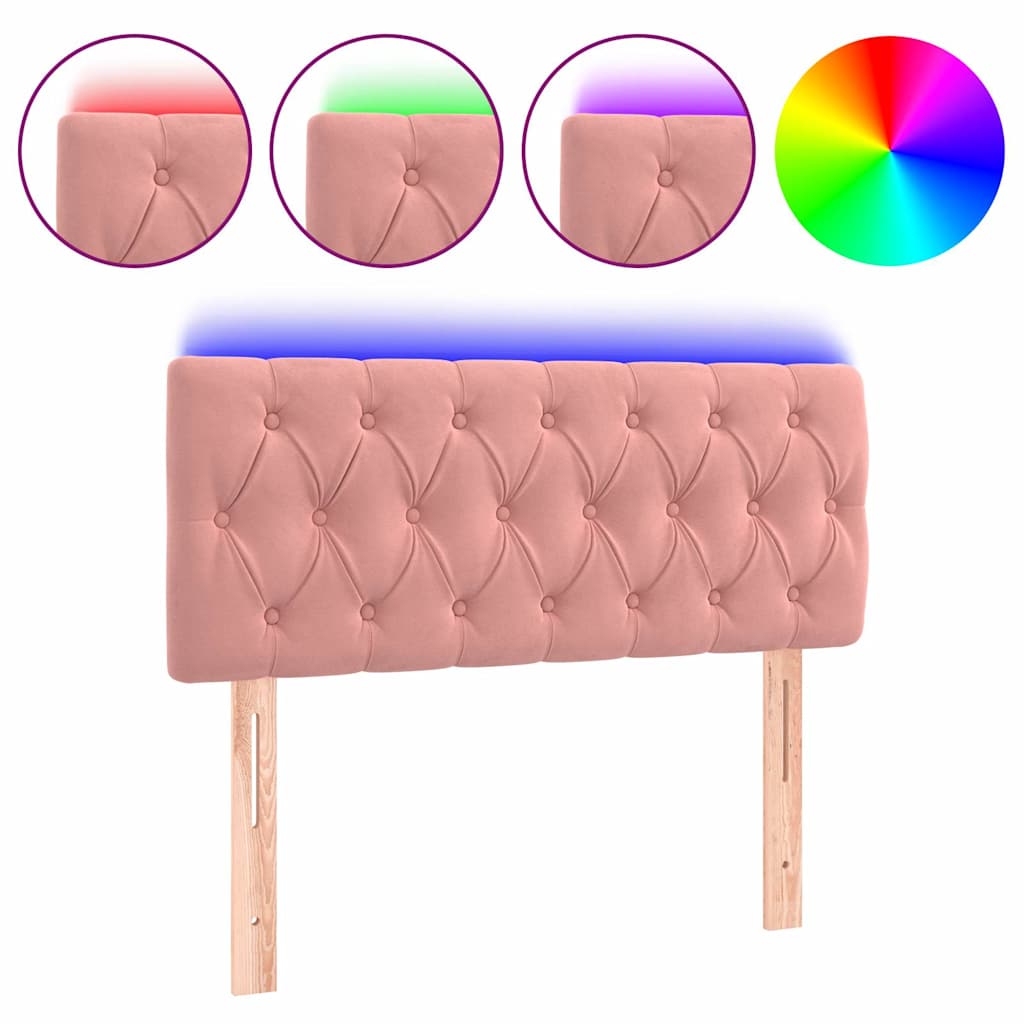 Vidaxl hoofdbord led 100x7x78 88 cm fluweel roze