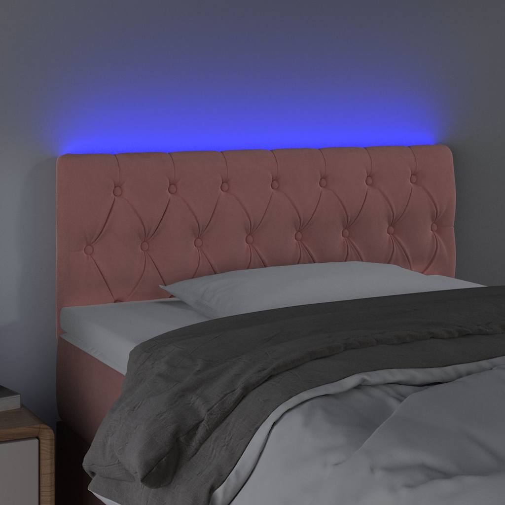 Vidaxl hoofdbord led 100x7x78 88 cm fluweel roze
