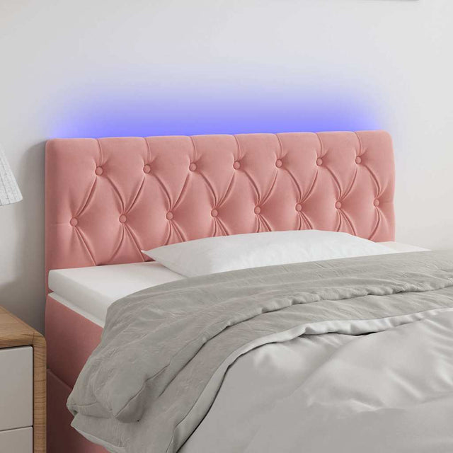 Vidaxl hoofdbord led 100x7x78 88 cm fluweel roze
