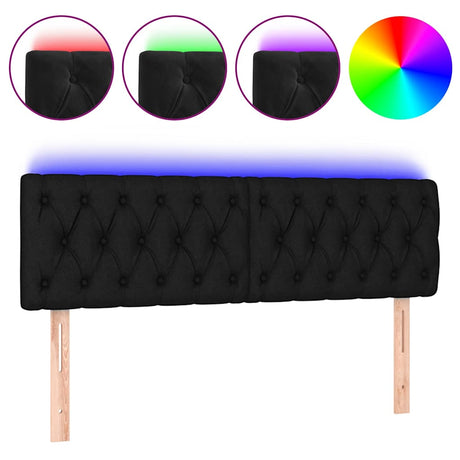 Vidaxl hoofdbord led 144x7x78 88 cm fluweel zwart