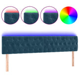 Vidaxl hoofdbord led 180x7x78 88 cm fluweel donkerblauw
