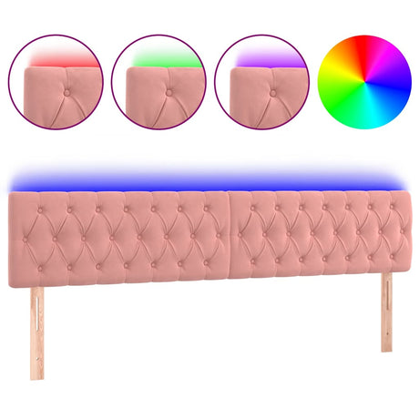 Vidaxl hoofdbord led 180x7x78 88 cm fluweel roze