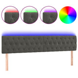 Vidaxl hoofdbord led 200x7x78 88 cm fluweel donkergrijs