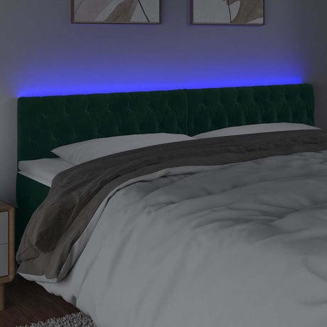 Vidaxl hoofdbord led 200x7x78 88 cm fluweel donkergroen