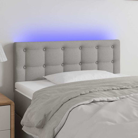 Vidaxl hoofdbord led 80x5x78 88 cm stof lichtgrijs
