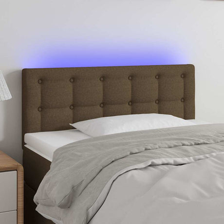 Vidaxl hoofdbord led 80x5x78 88 cm stof donkerbruin