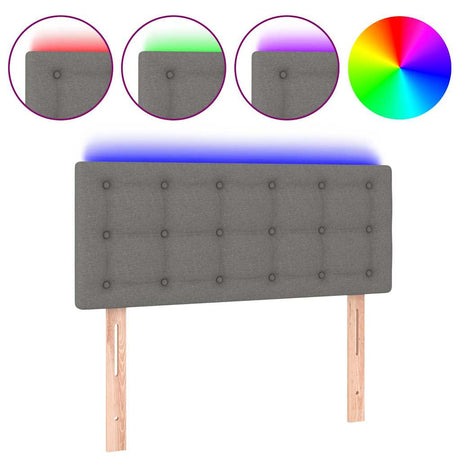 Vidaxl hoofdbord led 100x5x78 88 cm stof donkergrijs