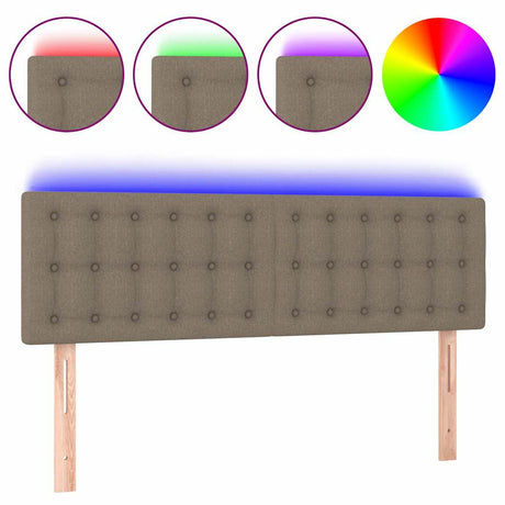 Vidaxl hoofdbord led 144x5x78 88 cm stof taupe
