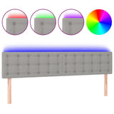 Vidaxl hoofdbord led 180x5x78 88 cm stof lichtgrijs
