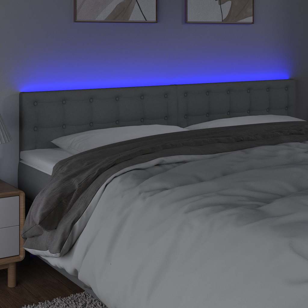 Vidaxl hoofdbord led 180x5x78 88 cm stof lichtgrijs