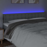 Vidaxl hoofdbord led 180x5x78 88 cm stof lichtgrijs