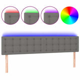 Vidaxl hoofdbord led 180x5x78 88 cm stof donkergrijs