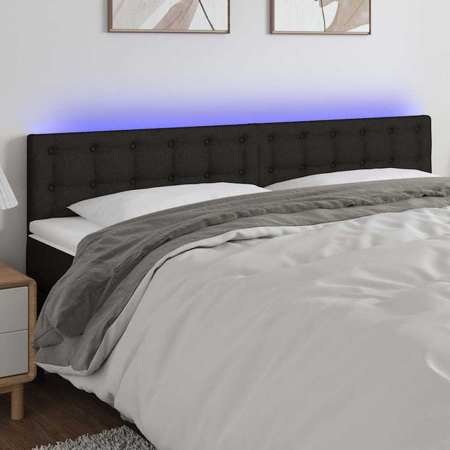 Vidaxl hoofdbord led 180x5x78 88 cm stof zwart