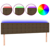 Vidaxl hoofdbord led 180x5x78 88 cm stof donkerbruin