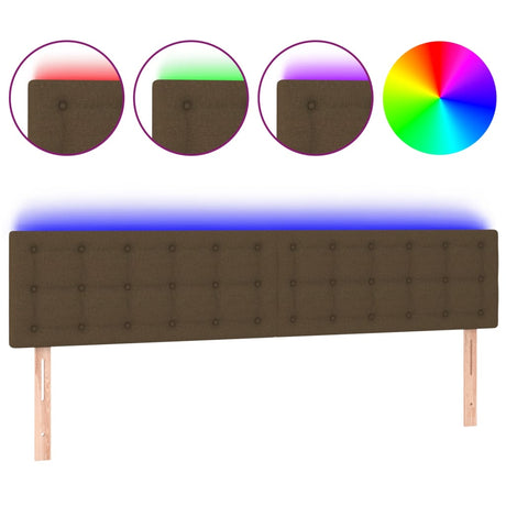 Vidaxl hoofdbord led 180x5x78 88 cm stof donkerbruin