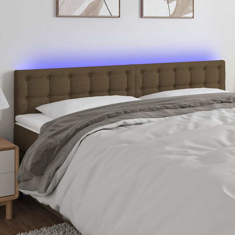 Vidaxl hoofdbord led 180x5x78 88 cm stof donkerbruin