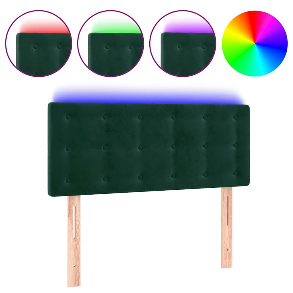 Vidaxl hoofdbord led 80x5x78 88 cm fluweel donkergroen
