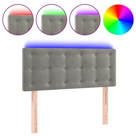 Vidaxl hoofdbord led 90x5x78 88 cm fluweel lichtgrijs