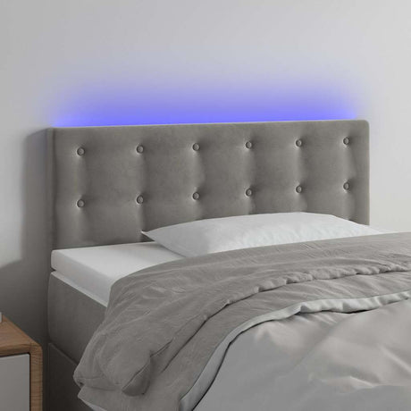 Vidaxl hoofdbord led 90x5x78 88 cm fluweel lichtgrijs