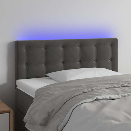 Vidaxl hoofdbord led 90x5x78 88 cm fluweel donkergrijs
