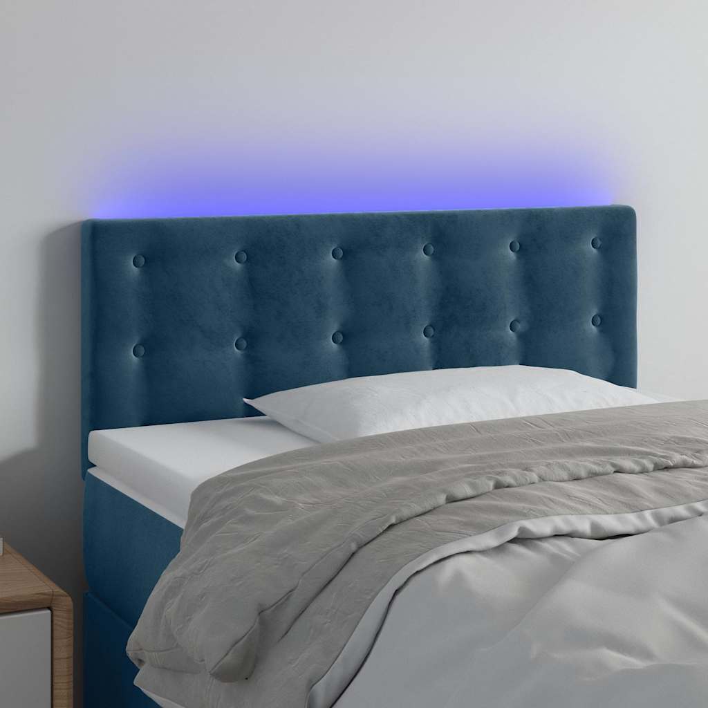 Vidaxl hoofdbord led 100x5x78 88 cm fluweel donkerblauw
