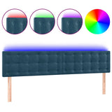 Vidaxl hoofdbord led 180x5x78 88 cm fluweel donkerblauw