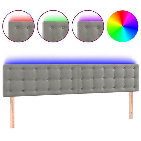Vidaxl hoofdbord led 200x5x78 88 cm fluweel lichtgrijs