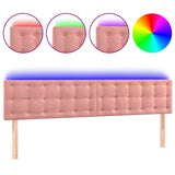 Vidaxl hoofdbord led 200x5x78 88 cm fluweel roze