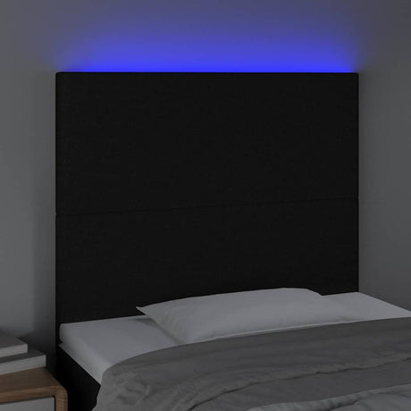 Vidaxl hoofdbord led 90x5x118 128 cm stof zwart