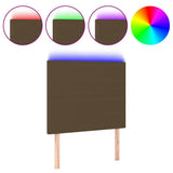 Vidaxl hoofdbord led 100x5x118 128 cm stof donkerbruin