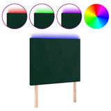 Vidaxl hoofdbord led 80x5x118 128 cm fluweel donkergroen