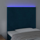 Vidaxl hoofdbord led 90x5x118 128 cm fluweel donkerblauw