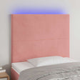 Vidaxl hoofdbord led 90x5x118 128 cm fluweel roze