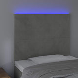 Vidaxl hoofdbord led 100x5x118 128 cm fluweel lichtgrijs