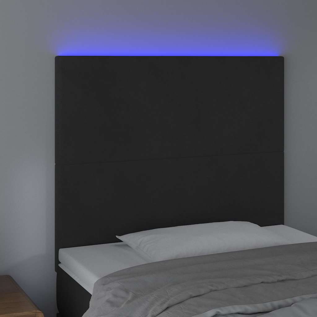 Vidaxl hoofdbord led 100x5x118 128 cm fluweel zwart
