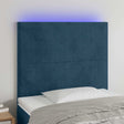 Vidaxl hoofdbord led 100x5x118 128 cm fluweel donkerblauw