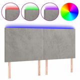 Vidaxl hoofdbord led 200x5x118 128 cm fluweel lichtgrijs