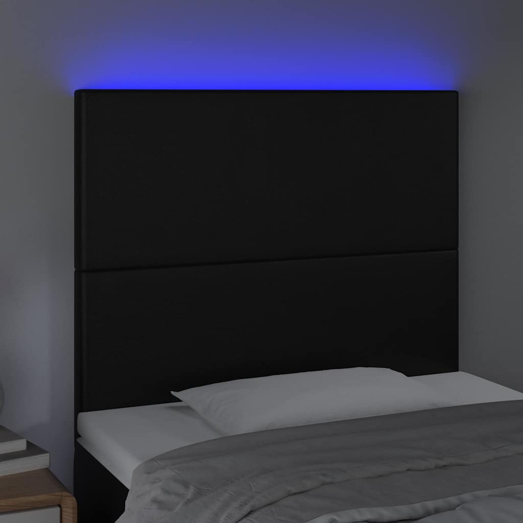 Vidaxl hoofdbord led 80x5x118 128 cm kunstleer zwart