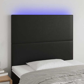 Vidaxl hoofdbord led 80x5x118 128 cm kunstleer zwart