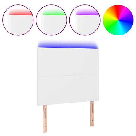 Vidaxl hoofdbord led 80x5x118 128 cm kunstleer wit