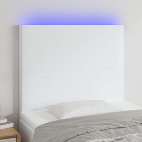 Vidaxl hoofdbord led 100x5x118 128 cm kunstleer wit