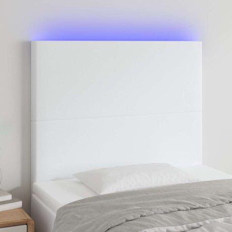 Vidaxl hoofdbord led 100x5x118 128 cm kunstleer wit