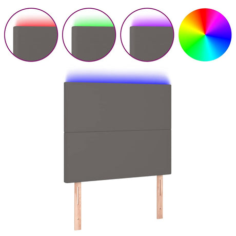 Vidaxl hoofdbord led 100x5x118 128 cm kunstleer grijs