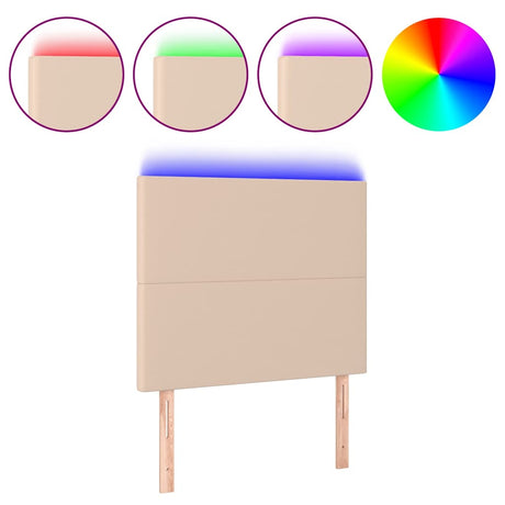 Vidaxl hoofdbord led 100x5x118 128 cm kunstleer cappuccinokleurig