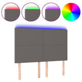 Vidaxl hoofdbord led 144x5x118 128 cm kunstleer grijs