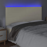 Vidaxl hoofdbord led 160x5x118 128 cm kunstleer crèmekleurig
